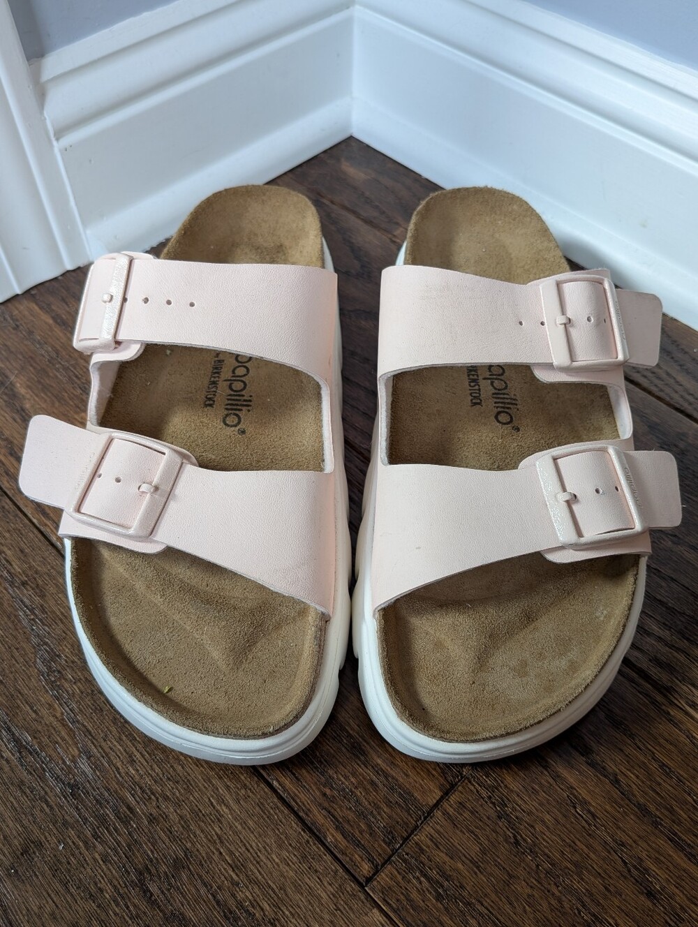 Papillio by Birkenstock Women's Pink Birko-flor Arizona Slide Platform Sandal 41 - Picture 2 of 8